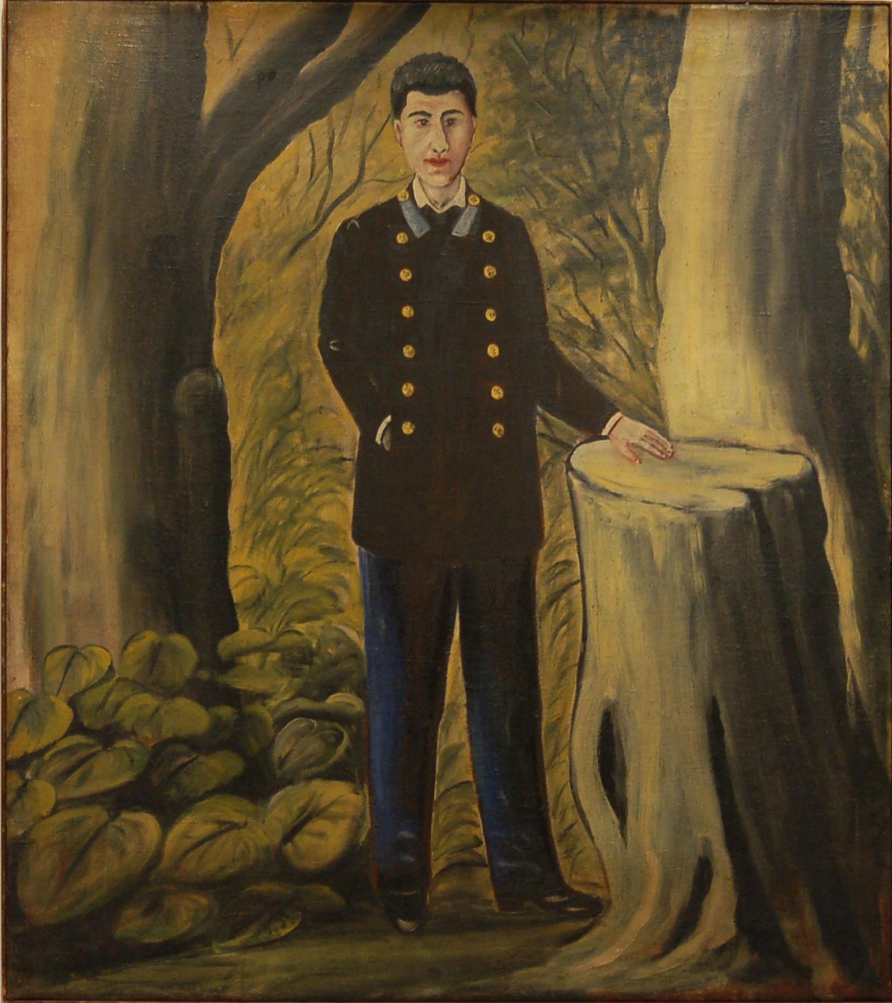 Niko Pirosmani, Portrait of Ilya Zdanevich. 1913. Oil on oilcloth. Shuster Collection. St. Petersburg.